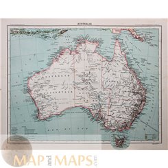 Antique map Australia Tasmania by Franz Schrader 1893