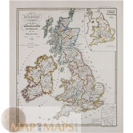 BRITISH ISLANDS RELIGIONS IERLAND SHOTLAND WALES ANTIQUE OLD MAP SPRUNER 1846