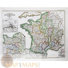 FRANCE ARLES BURGUNDY KINGDOM LANGUEDOC ORIGINAL ANTIQUE MAP KARL SPRUNER 1846
