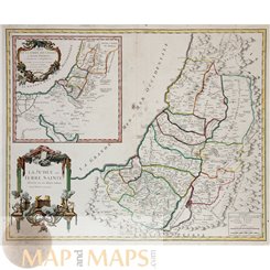 La Judee Terre Sainte Israel antique map Vaugondy 1757 