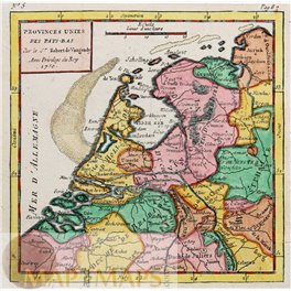 United Nations of the Netherlands old map Vaugondy 1778