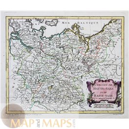 Germany Poland map by Robert de VAUGONDY c. 1762.