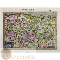 Brandenburg und Pommern. Alte Landkarte Norddeutschland. Mercator 1607