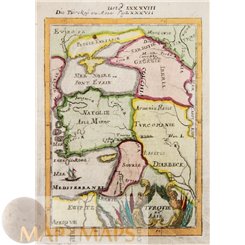 Turquie en Asie- Middle East antique Mallet map 1683.