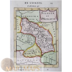 SILESIA-MORAVIA-COPPER ENGRAVED MAP-SILESIE ET MORAVIE-MALLET 1683
