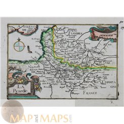 La Picardie antique map France Picardy Amiens North. Tassin 1633
