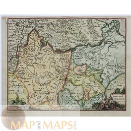 ZUTPHEN,ZUTHANIAE,NETHERLANDS,COMITATUS ZUTPHINIAE,ANTIQUE MAP,HARREWIJN 1692