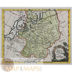 Russie Old Maps, Russia Moscovy in Europe Jefferson 1747