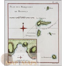 Plan des Marquises de Mendoca Cook Voyages Hawkesworth 1778