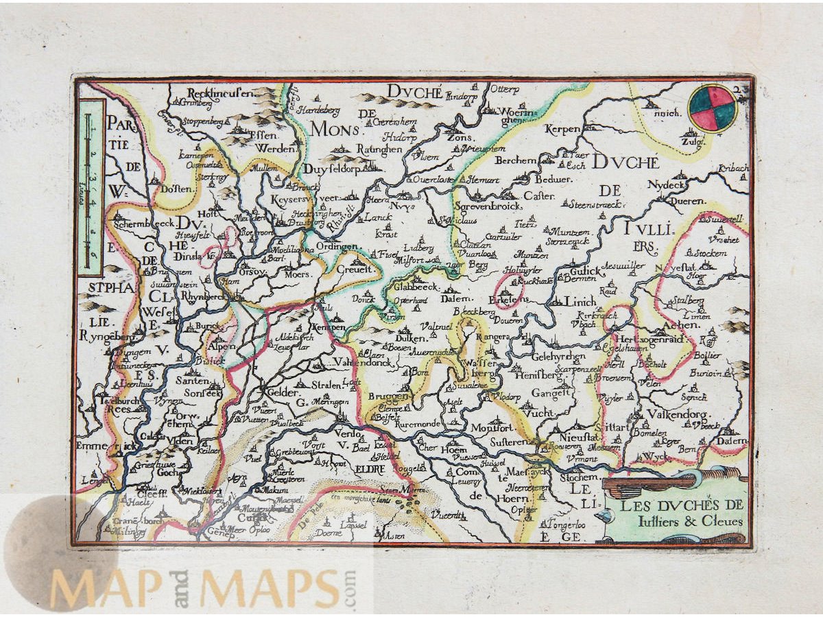 Duchies Jülich Cleves Map 1633 Tassin – Les Duchés Iulliers Cleues