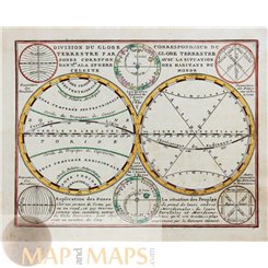 Antique map Globe Terrestre La Nouveau et Curieux Atlas by Chiquet 1719