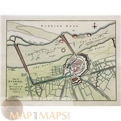 France fortifications map, Dunkirk Mardick by Cary 1781