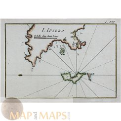 Greek nautical maps, Ipsera & Antipsera Islands Roux 1764