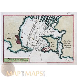 Port the Bouc Alpes-Cote d'Azur, France old chart by Roux 1764