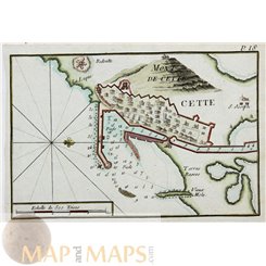 France maritime maps of Sète, Cette, Joseph Roux 1764
