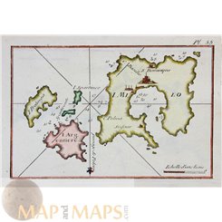 Greece chart, Milos Kimolos & Poliegros islands Roux 1764