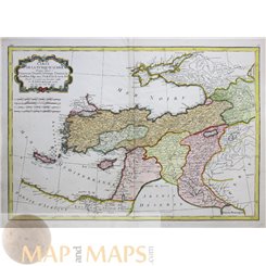 Carte De La Turquie D'asie Old Map Turkey Bonne 1780
