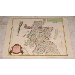 1751 Großer Atlas Karte Schottland und Inseln von Vaugondy westlichen Inseln von Schottland Sky Island Pentland Firth
