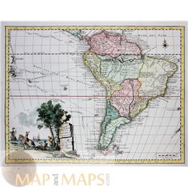 South America antique map Della America Albrizzi 1740