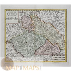 Regno Di Boemia Ducato Di Slesia Old map Bohemia Tsjechië by ALBRIZZI 1740