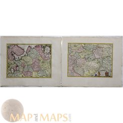 Southern and Northern Moscow 2 old maps by vander AA 1725
