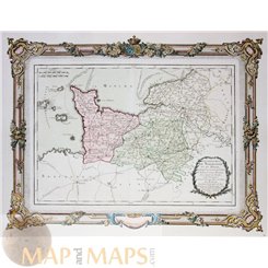 Normandie Old map Normandie et du Havre Desnos 1765