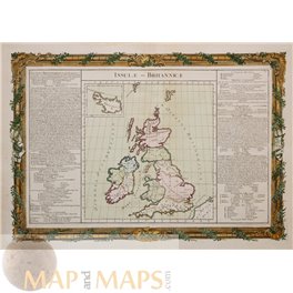 Insulae Britannicae Historical map British Isles De Mornas 1761