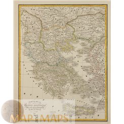 Greece old map Carte de la Grece ancienne by Heck 1842 