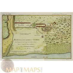 OLYMPIA OR OLYMPUS, ANCIENT GREECE ANTIQE PLAN BY BOCAGE 1780