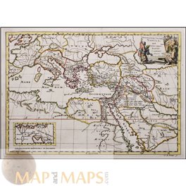 Mediterranean Early Holy map Israel. Sacre Tabula Sanson 1668
