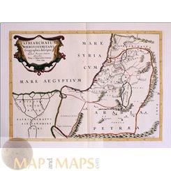 ANTIQUE MAP MIDDLE EAST-JERUSALEM-OLD MAP SANSON 1694