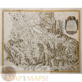 Antique map Switzerland, Swiss, Canton de Berne by Sanson 1666.