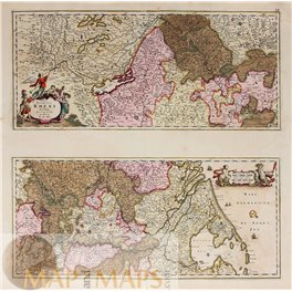 Totius Fluminis Rheni Novissima Descriptio, Old map de Wit 1680