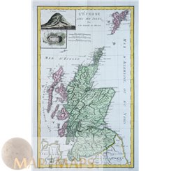 Scotland Craig Phadrich Antique map L’ ÉCOSSE Barbie du Bocage c.1820