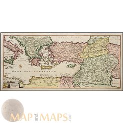 OLD MAP SAINT PAUL JOURNEY TO ITALY MEDITERRANEAN ITFNERA PAULI ANONYMOUS 1760