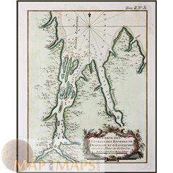 Demerara River Guyana antique map Bellin 1773