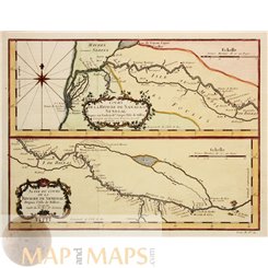 ANTIQUE MAP SANGHA RIVER SENEGAL AFRICA RIVIERE DE SANAGA OU SENEGAL BELLIN 1750