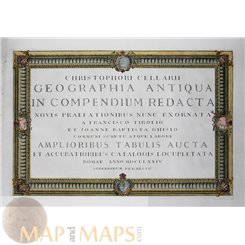 Christophorus Cellarius Title page Geographia Antiqua 1774