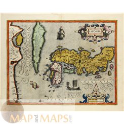 Iaponia Sive Iapan Insvla,Japan Korea map, Mercator-Hondius 1623 
