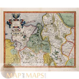 WESTFALIA CUM DIOCESI BREMENSI Old map East Friesland Germany Mercator 1623
