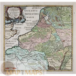 Germaniae Cisrhenanae Antique map Holland Cluver 1697