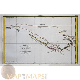 ANTIQUE MAP NEW BRITAIN NEW GUINEA VOYAGE CAPTN. DAMPIER BY PHILIPPE 1787