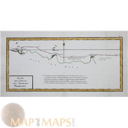 Batavia Indonesia VOC Antique map ROUTE DES VAISSEAUX FRANCOIS Philippe 1787