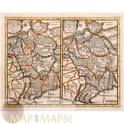 Populorum Germanium , Roman Empire old map Cluver 1697 