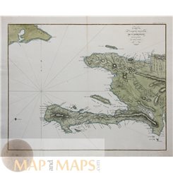 ANTIQUE MAP HAITI CARTE DE LA PARTIE FRANCAISE DE ST. DOMINGUE TARDIEU 1802