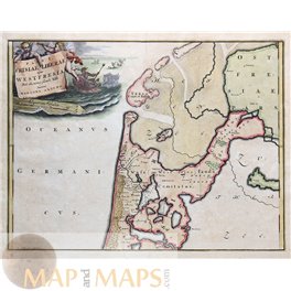 Frieslands Holland Texel Urk antique map by Alting 1725