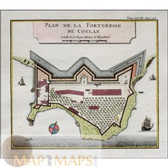 Plan de la Forteresse de Coylan / Kollan India / Bellin 1761