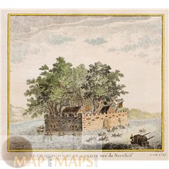 Old China Prints. Water Castle Chateau d’Eau De Canton 1750