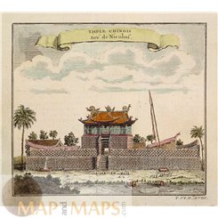 Temple Chinois Antique print Chinese Temple Bellin 1762