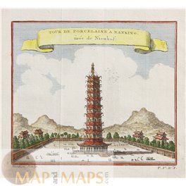 Tour de Porcelaine a Nanking China print Prevost 1750